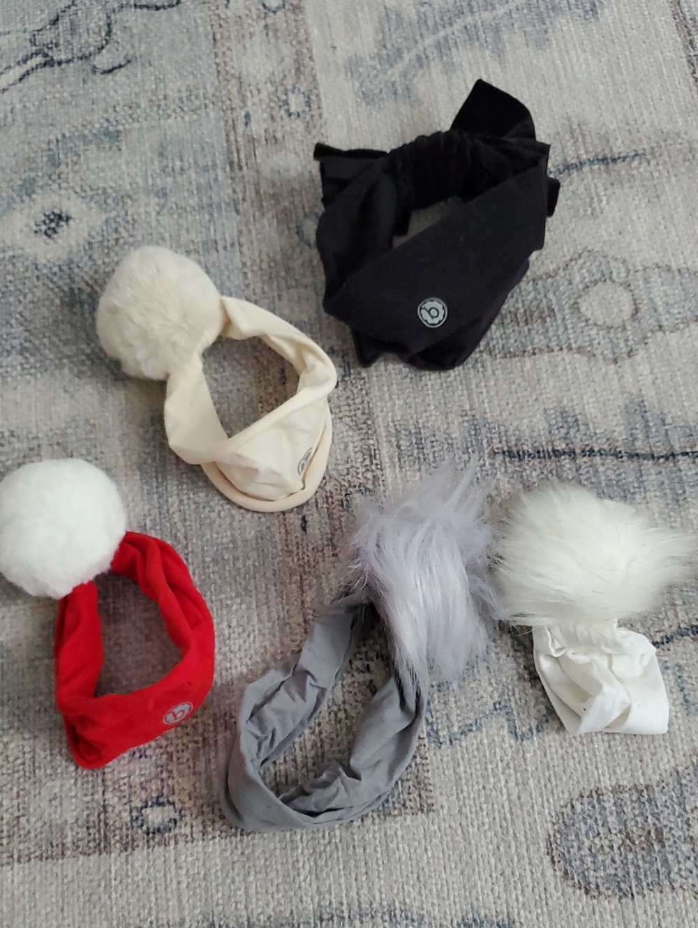 Baby Bling Bows Pom Headband And Velvet Bow Lot- Black, Red, Cream, Gray, White - Picture 3 of 4